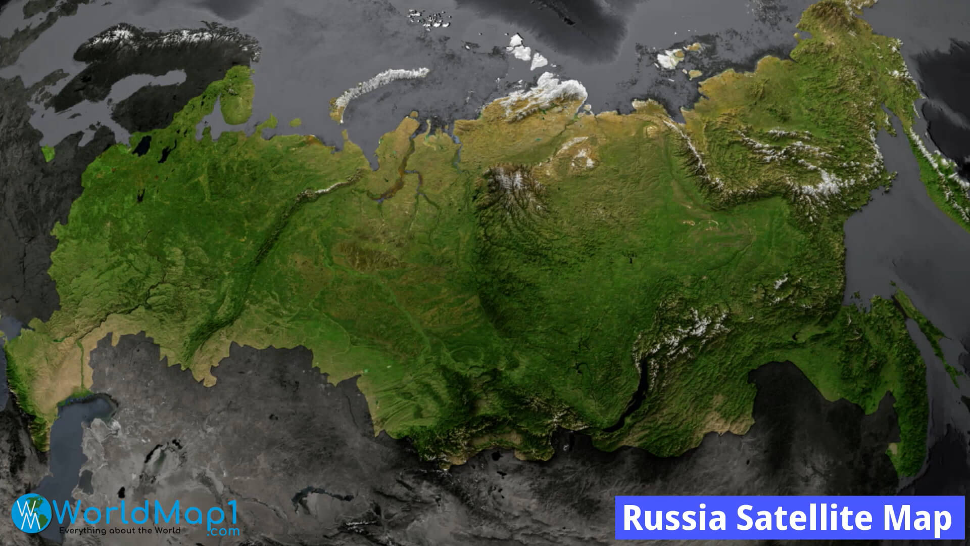 Carte satellite de la Russie